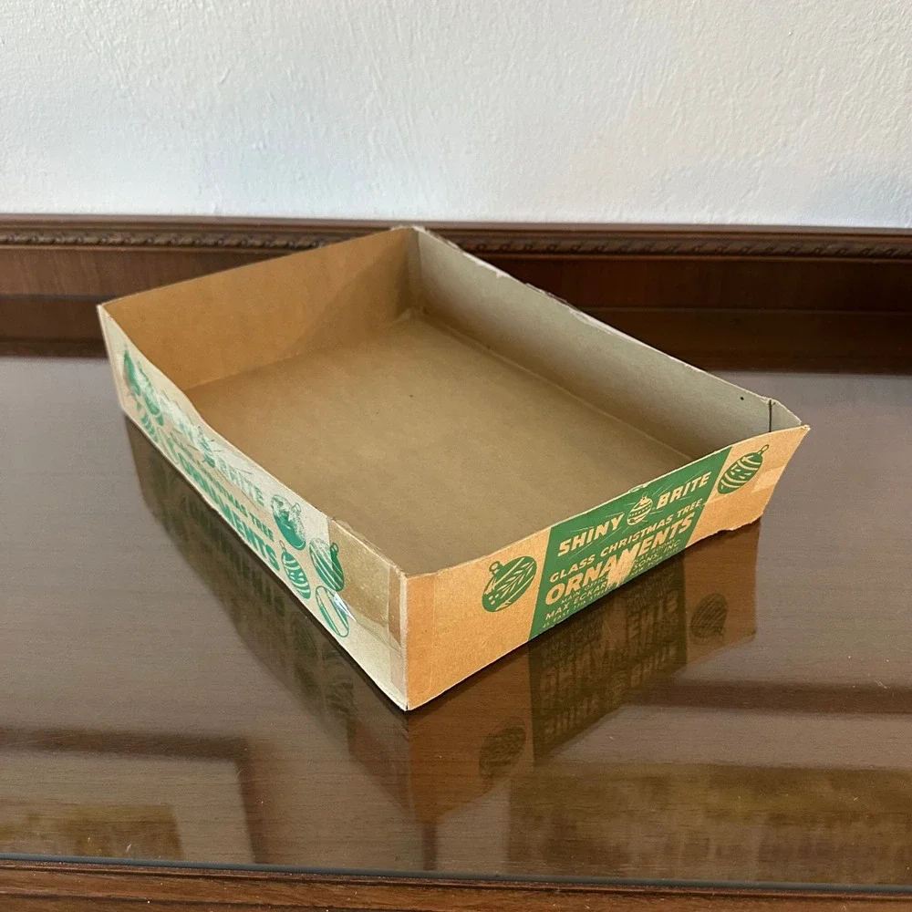 Vintage Shiny Brite Glass Christmas Ornament Box Base Max Eckardt & Sons 13x9x3